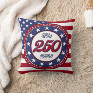Amerikas 250-årsdag med USA-flagga Kudde