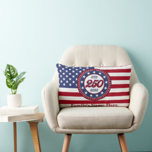 Amerikas 250-årsdag med USA-flagga Lumbarkudde