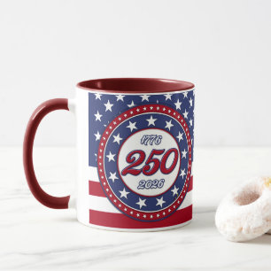 Amerikas 250-årsdag med USA-flagga Mugg
