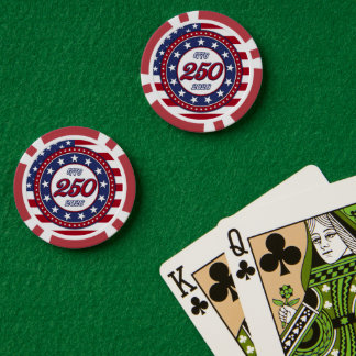 Amerikas 250-årsdag med USA-flagga Poker Marker