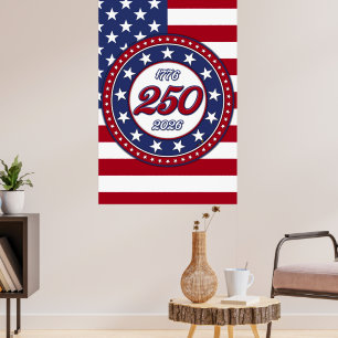Amerikas 250-årsdag med USA-flagga Poster