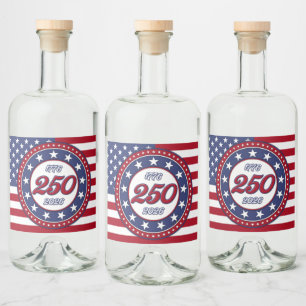 Amerikas 250-årsdag med USA-flagga Spritflaskor Etikett