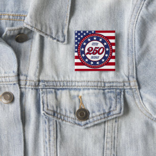 Amerikas 250-årsdag med USA:s flagga Knapp
