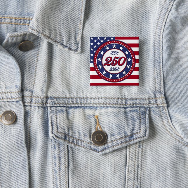 Amerikas 250-årsdag med USA:s flagga Knapp (In Situ)