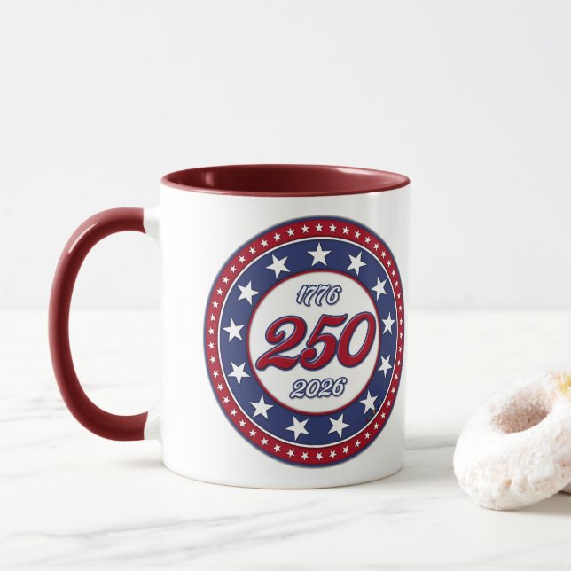 Amerikas 250-årsdag mugg (Med munk)