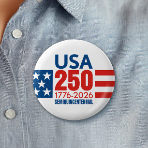 Amerikas 250-årsdag - Stjärnor och ränder Knapp