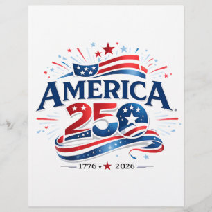 Amerikas 250-årsfirande 1776–2026 årsjubileum reklamblad