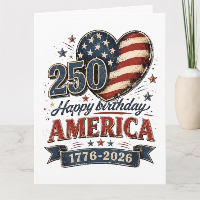 Amerikas 250-årsfirande kort (Framsida)