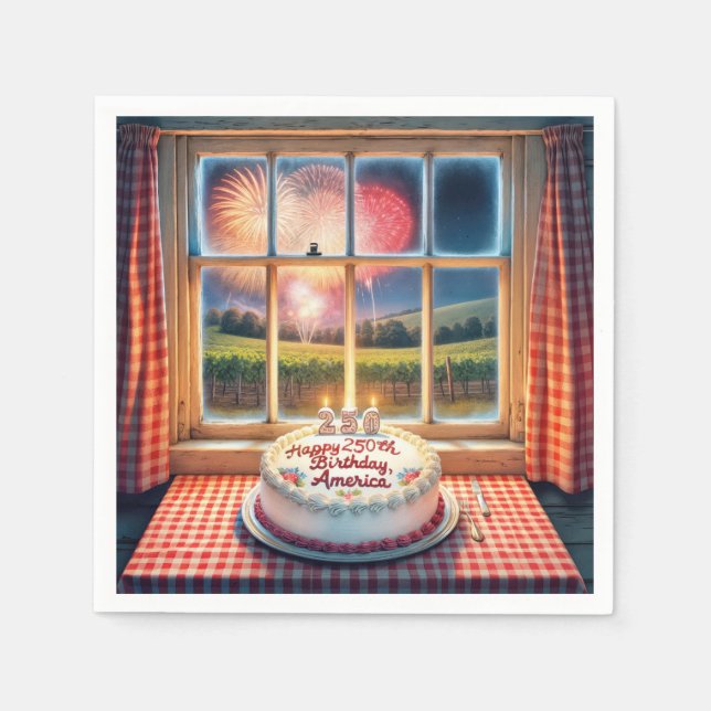Amerikas 250-årsfirande pappersservett (Framsidan)