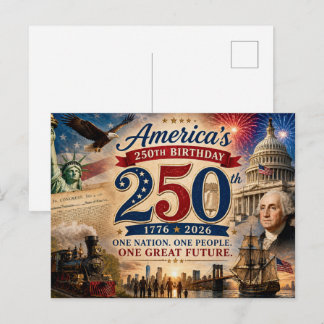 Amerikas 250-årsfirande Patriotiskt Vykort