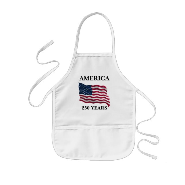Amerikas 250-årsflagga barnförkläde (Framsidan)