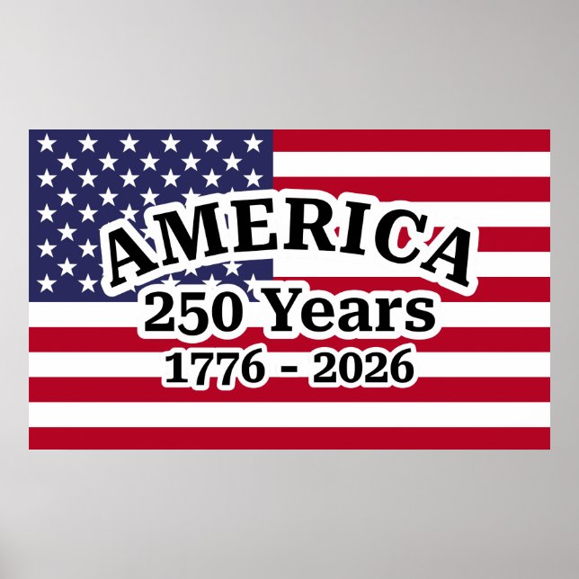 Amerikas 250-årsflagga poster (Framsidan)