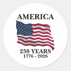 Amerikas 250-årsflagga runt klistermärke