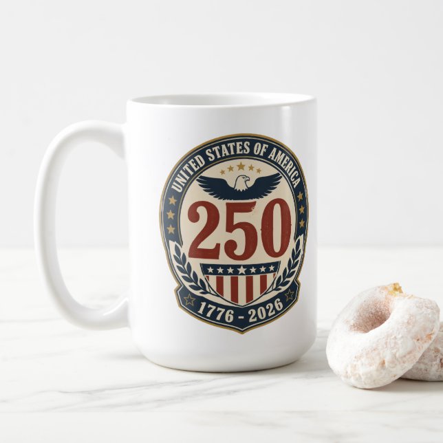 Amerikas 250-årsjubileum 1776-2026 Kaffe Mugg (Med munk)