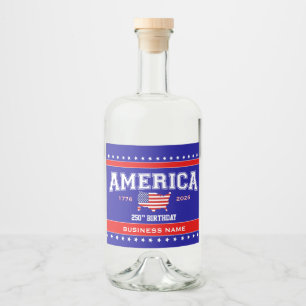 Amerikas 250-årsjubileum 1776-2026 spritflaskor etikett