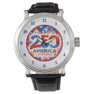 Amerikas 250-årsjubileum 1776–2026 USA Patriotisk Armbandsur