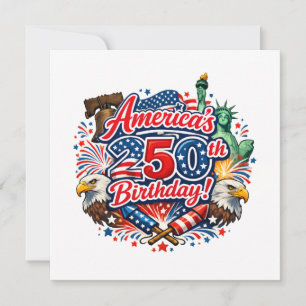 Amerikas 250-årsjubileum 4:e juli-firande inbjudningar