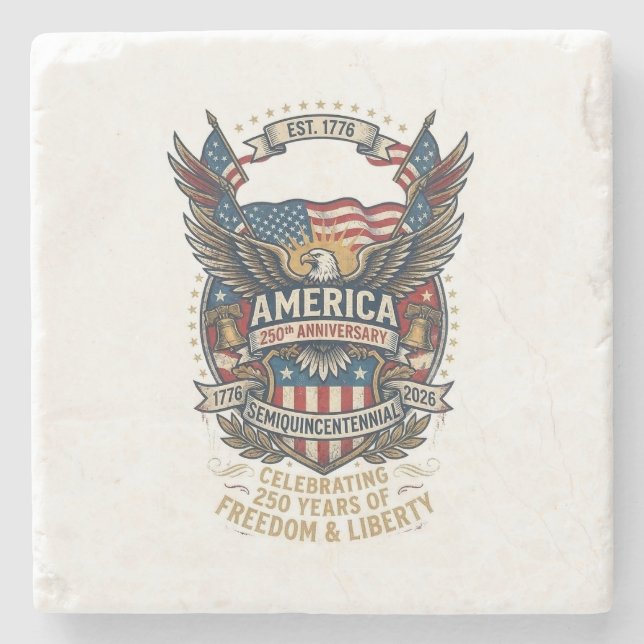 Amerikas 250-årsjubileum Americana 1776 Frihetens  Stenunderlägg (Framsidan)