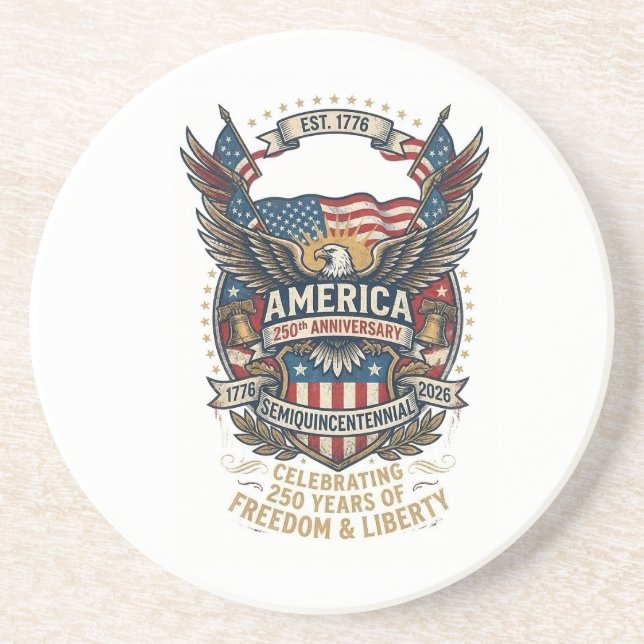 Amerikas 250-årsjubileum Amerikanska 1776 Frihet Ö Underlägg (Framsidan)
