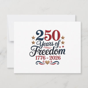 Amerikas 250-årsjubileum anteckningskort