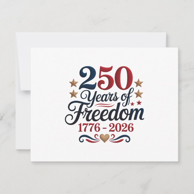 Amerikas 250-årsjubileum anteckningskort (Framsida)
