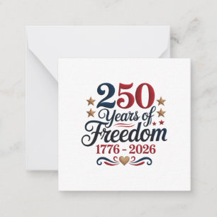 Amerikas 250-årsjubileum anteckningskort