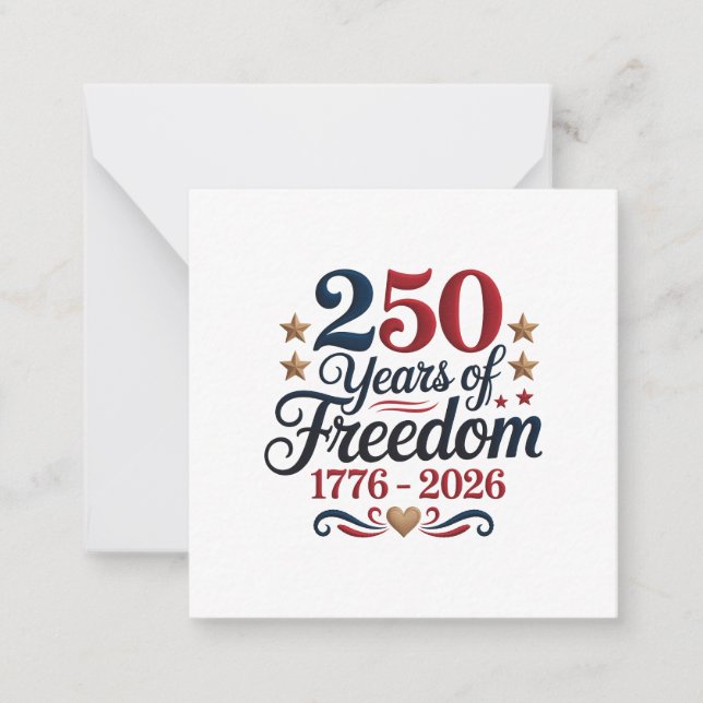 Amerikas 250-årsjubileum anteckningskort (Framsida)
