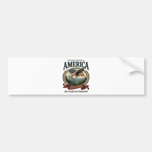 Amerikas 250-årsjubileum bildekal (Framsidan)