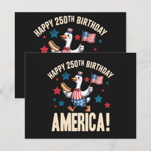 Amerikas 250-årsjubileum Dum patriotisk gås Inbjudningar