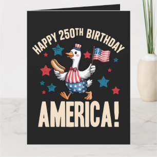 Amerikas 250-årsjubileum Dum patriotisk gås Kort