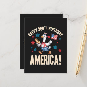 Amerikas 250-årsjubileum Dum patriotisk gås Meddelande Vykort