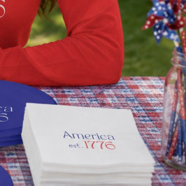 Amerikas 250-årsjubileum est 1776 Typografi Vit Pappersservett