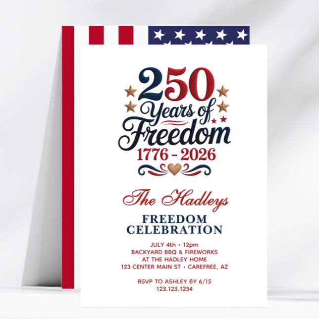 Amerikas 250-årsjubileum Familj Inbjudningar (Skapare uppladdad)