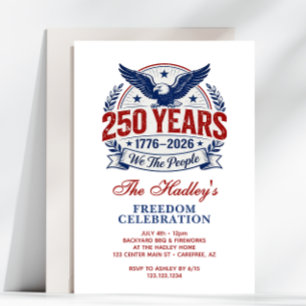 Amerikas 250-årsjubileum Familjepicknick Inbjudningar