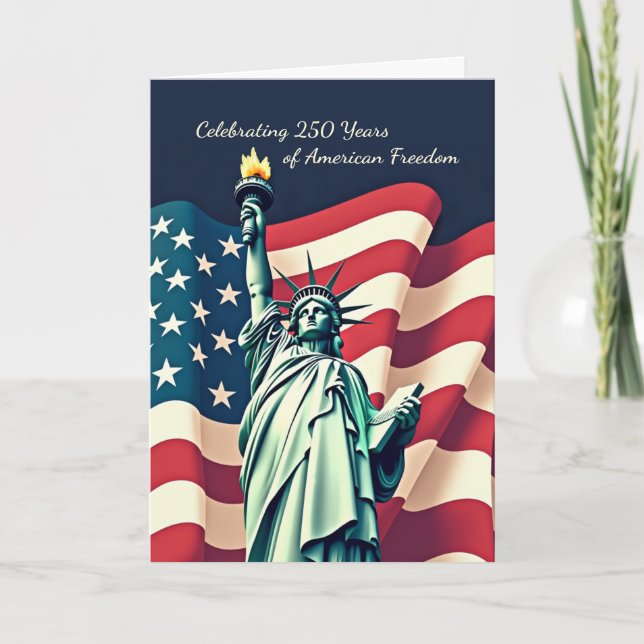Amerikas 250-årsjubileum firar frihet kort (Framsida)