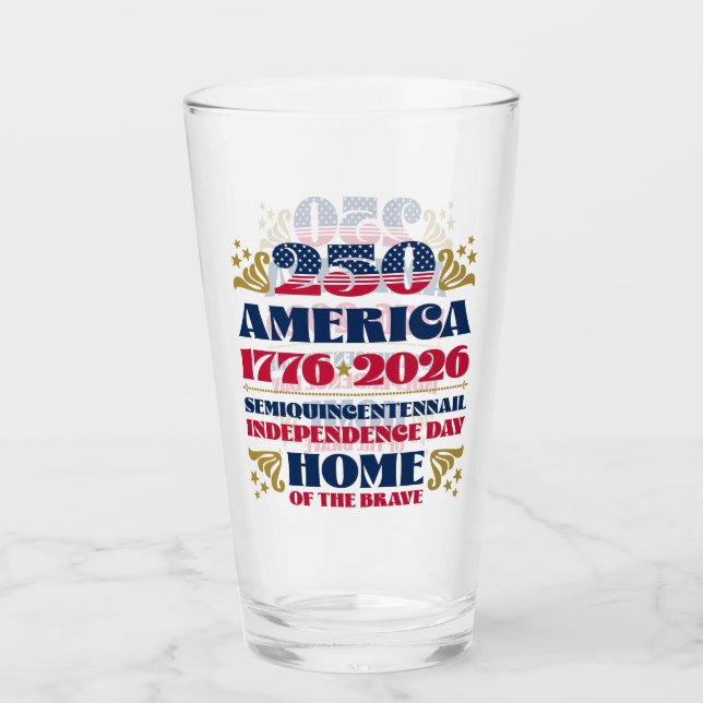 Amerikas 250-årsjubileum för självständighet 2026  glaskopp (Framsida)