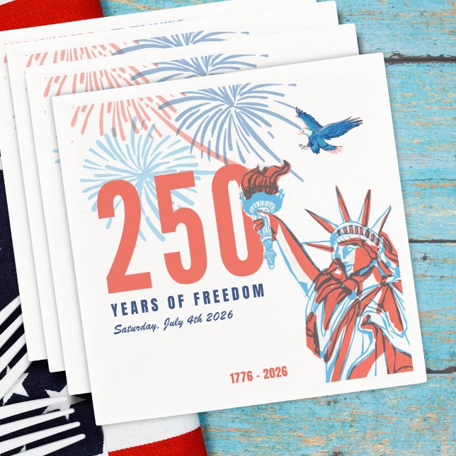 Amerikas 250-årsjubileum Frihet Patriotisk Pappersservett (America's 250th Anniversary Freedom Patriotic Napkins)