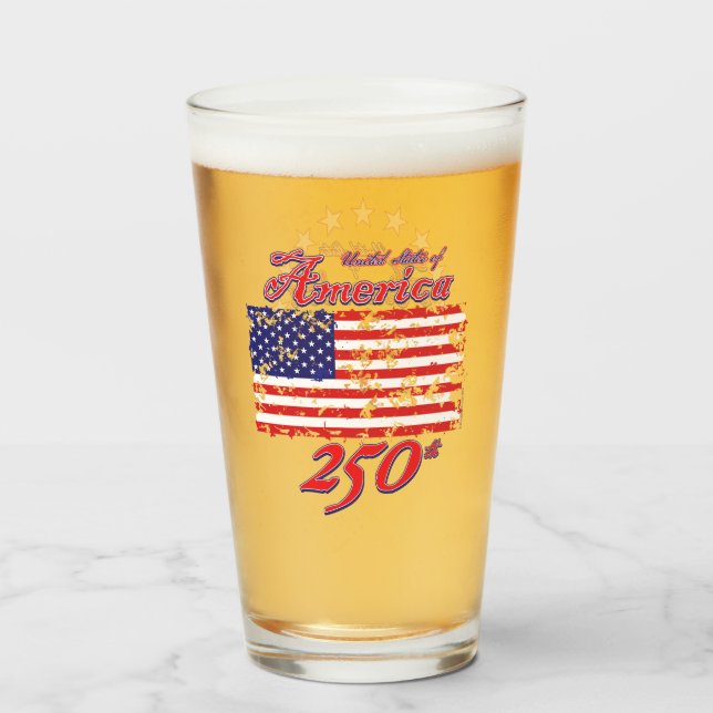 Amerikas 250-årsjubileum glaskopp (Framsida fylld)