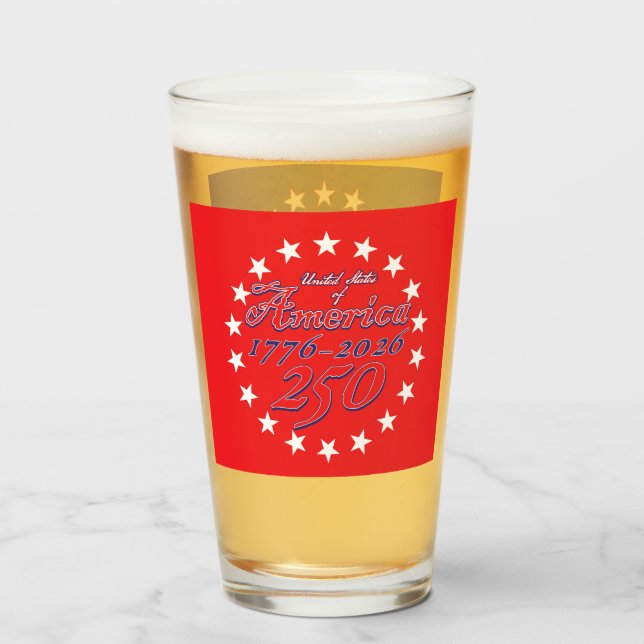 Amerikas 250-årsjubileum glaskopp (Baksida fylld)