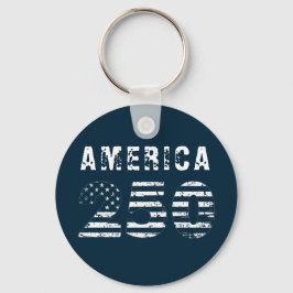 Amerikas 250-årsjubileum Grunge Text Blå Nyckelring