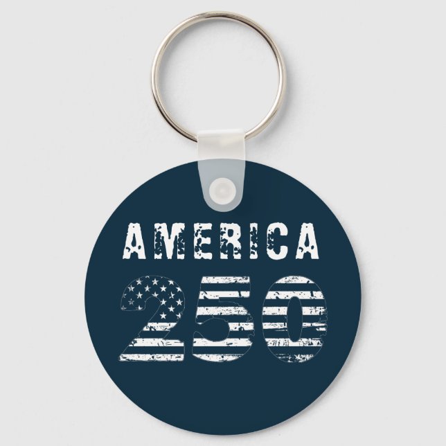 Amerikas 250-årsjubileum Grunge Text Blå Nyckelring (Framsida)