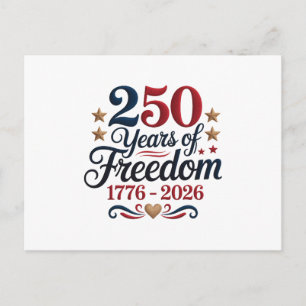 Amerikas 250-årsjubileum helg vykort