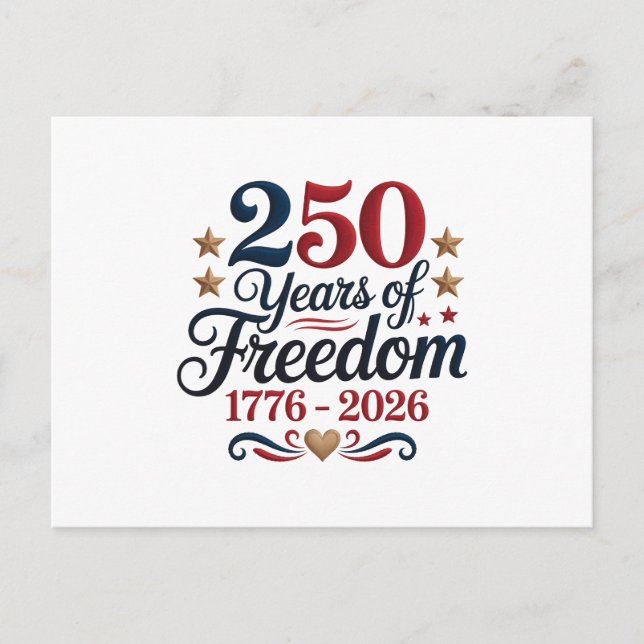 Amerikas 250-årsjubileum helg vykort (Framsida)