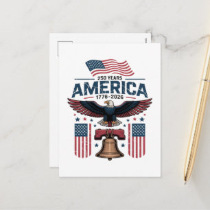 amerikas 250-årsjubileum helg vykort