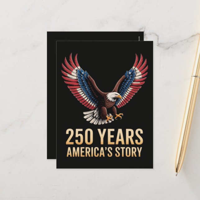 Amerikas 250-årsjubileum helg vykort (Fram/Back In Situ)