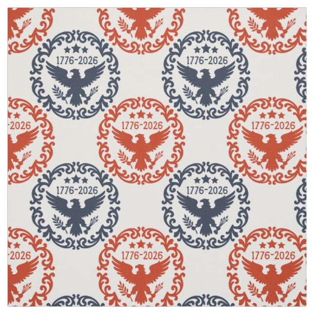 Amerikas 250-årsjubileum Heritage Eagle Emblem Röd Tyg (Provkarta)