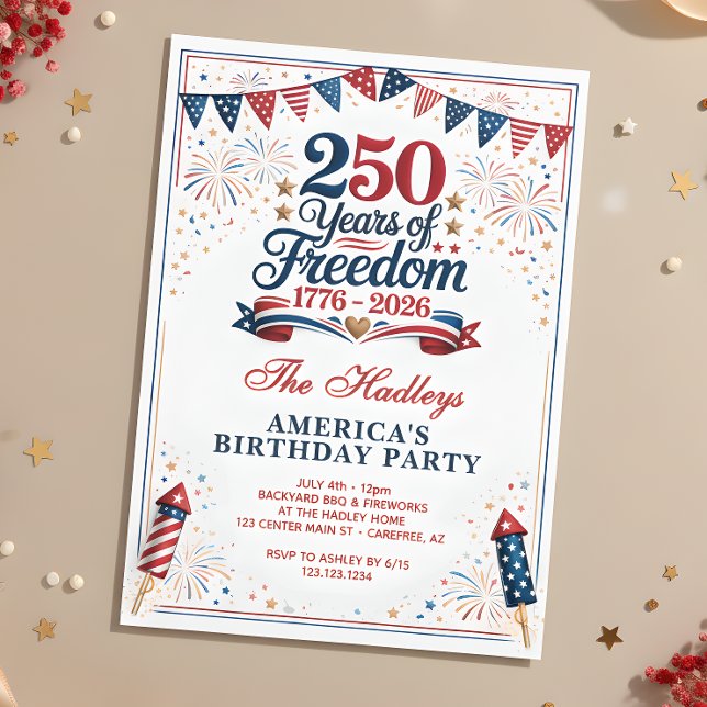 Amerikas 250-årsjubileum inbjudningar (Skapare uppladdad)