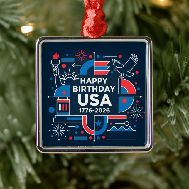 Amerikas 250-årsjubileum julgransprydnad metall (Träd)