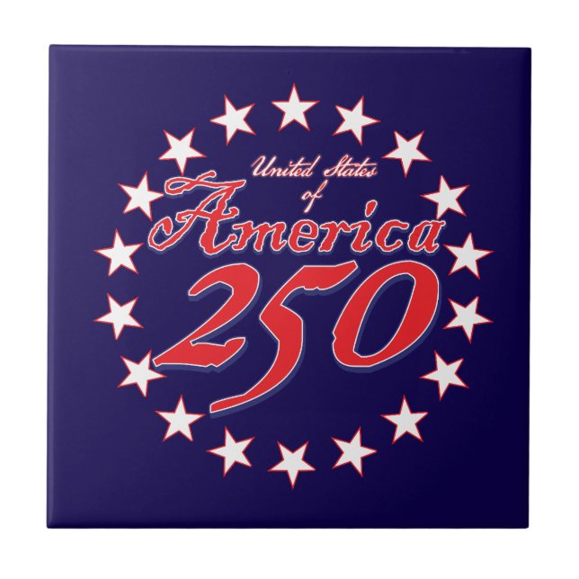 Amerikas 250-årsjubileum kakelplatta (Framsidan)