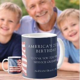 Amerikas 250-årsjubileum Krigsveteran Farfar Tack Kaffemugg